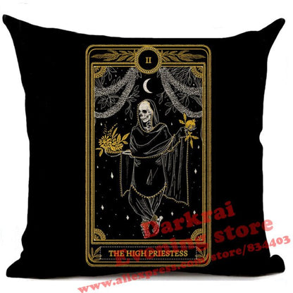 Witchcraft Tarot Style Cushion Cover Horror Pattern