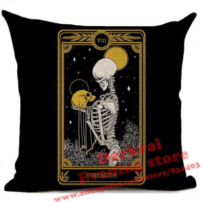 Witchcraft Tarot Style Cushion Cover Horror Pattern
