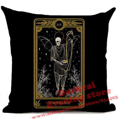 Witchcraft Tarot Style Cushion Cover Horror Pattern