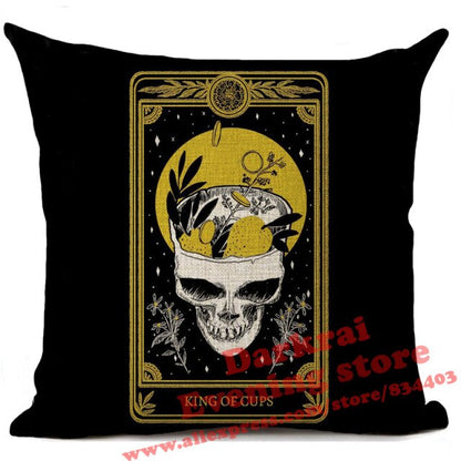 Witchcraft Tarot Style Cushion Cover Horror Pattern