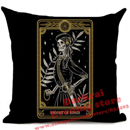 Witchcraft Tarot Style Cushion Cover Horror Pattern