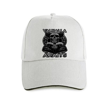 Valhalla Awaits Horror Skull Printed Cap