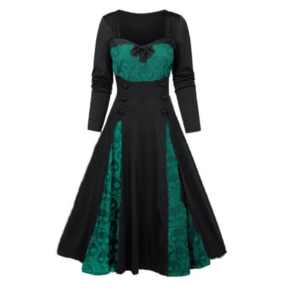 Gothic Skull Lace Vintage Halloween Dress