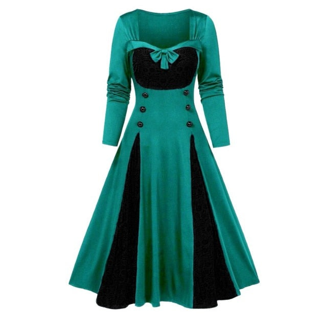 Gothic Skull Lace Vintage Halloween Dress