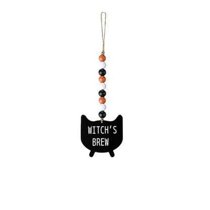 Wooden Bead Wood Chip Pendant Halloween Party Decor