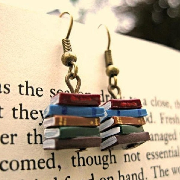 Retro Creative Small Book Earrings