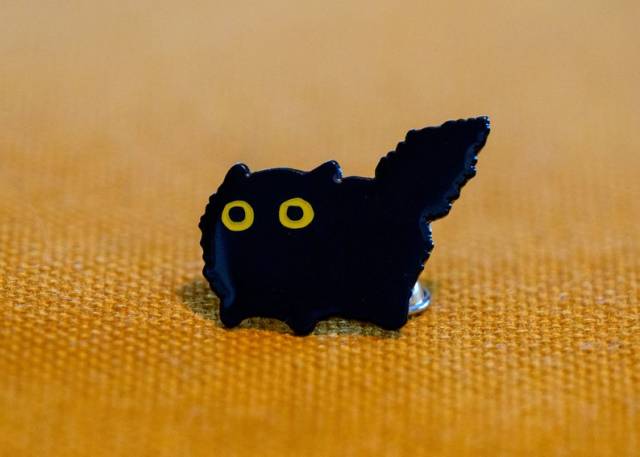 Cute Black Cat Enamel Pin Brooch