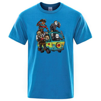Horror Movie Theme Park Jason Clown Saw  T-Shirt