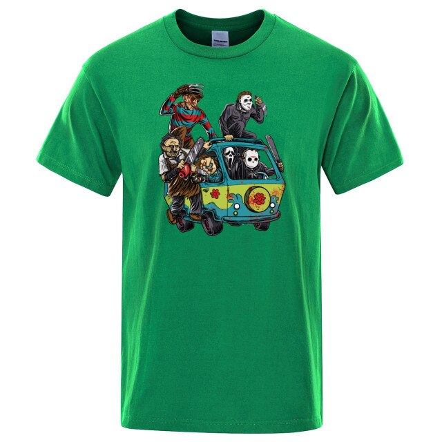 Horror Movie Theme Park Jason Clown Saw  T-Shirt