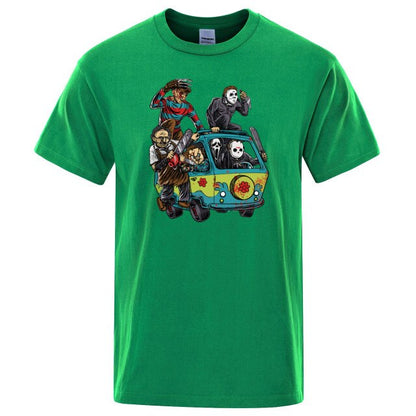 Horror Movie Theme Park Jason Clown Saw  T-Shirt