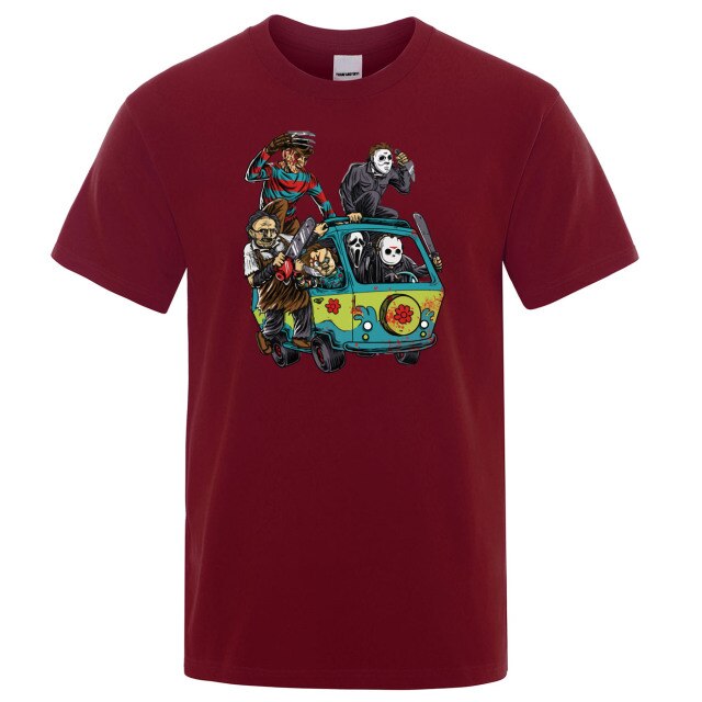 Horror Movie Theme Park Jason Clown Saw  T-Shirt