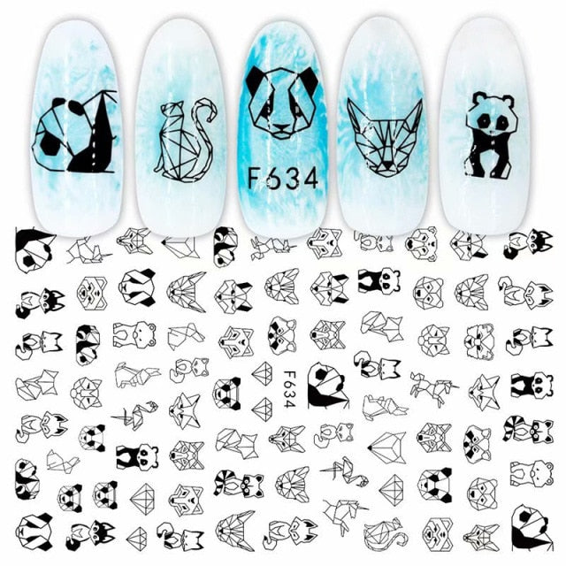 Black Scary Nail Art Sticker For Halloween