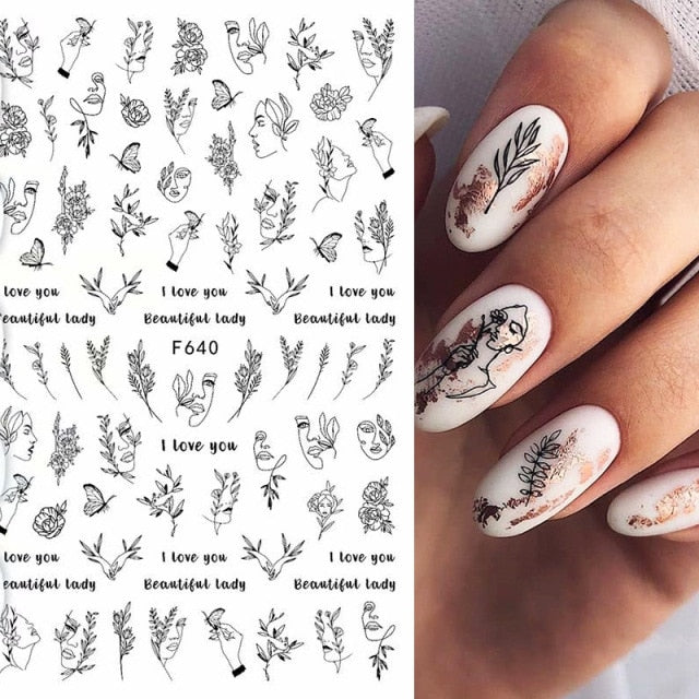 Black Scary Nail Art Sticker For Halloween