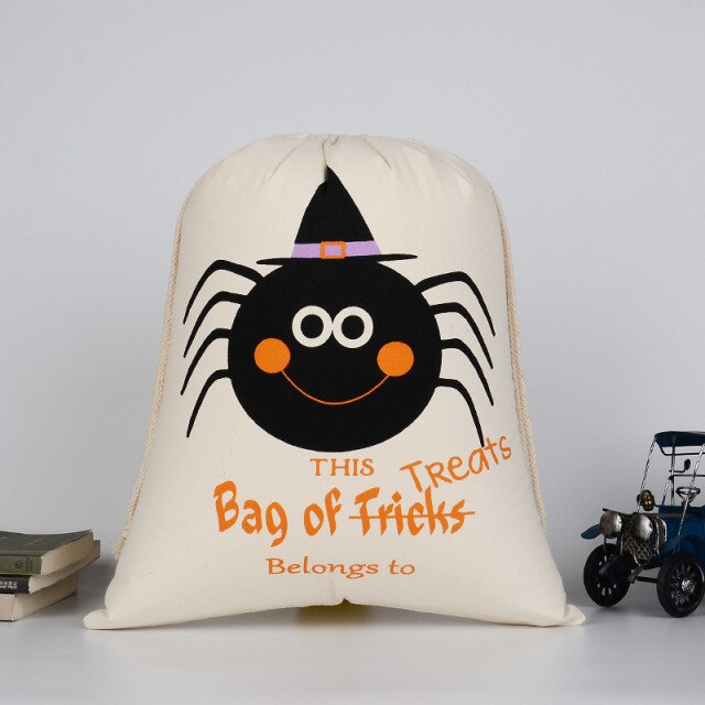 Cotton Canvas Drawstring Gift Bag For Halloween