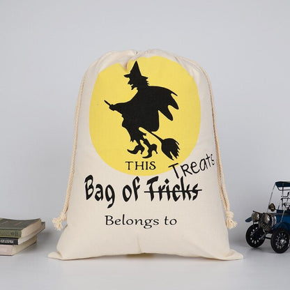 Cotton Canvas Drawstring Gift Bag For Halloween