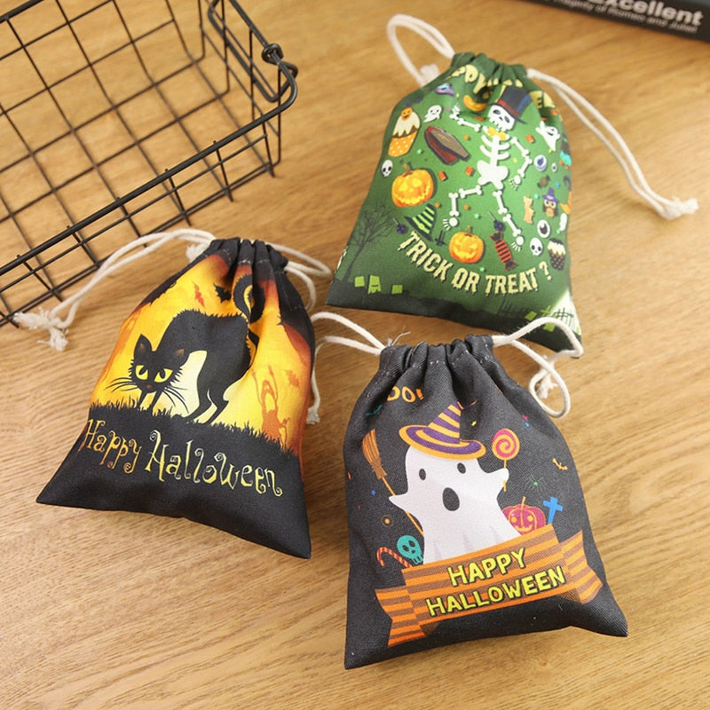 Halloween Pumpkin Drawstring Pocket Bag