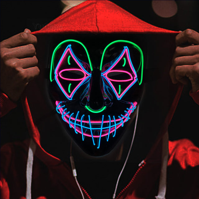 Fashion LED Mask Luminous Glowing Halloween Cosplay