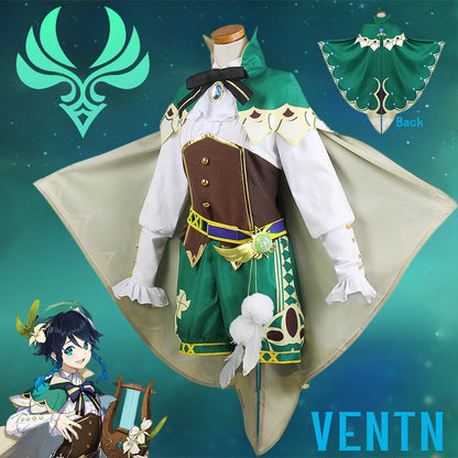Genshin Impact Venti Cosplay Uniform Halloween Costumes