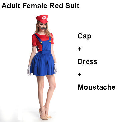 Super Mario Adults and Kids Mario Family Bros Cosplay Costume Set