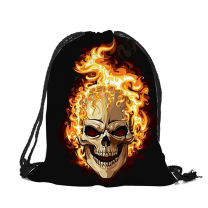 Punk Women Drawstring Bags Backpack Halloween