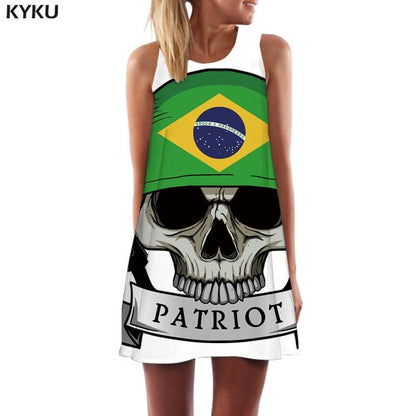 Skull Dress Women Band Party Music Metal Beach