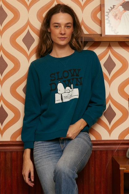 Peanuts Slow Down Authentic Vintage Womens Sweatshirt