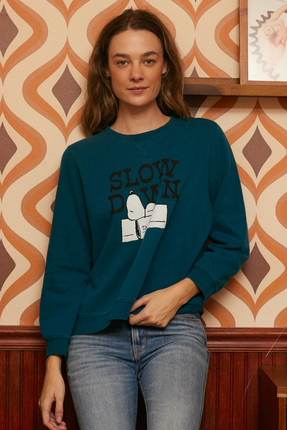 Peanuts Slow Down Authentic Vintage Womens Sweatshirt