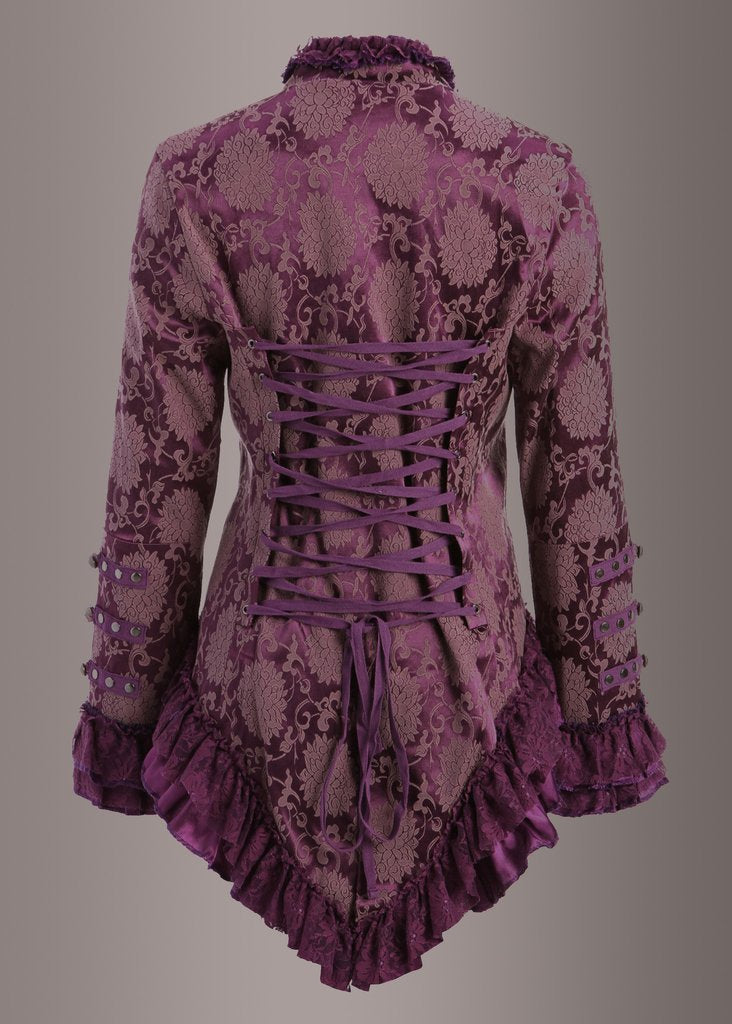 Purple Rain Victorian Jacket with Lace Embellishments