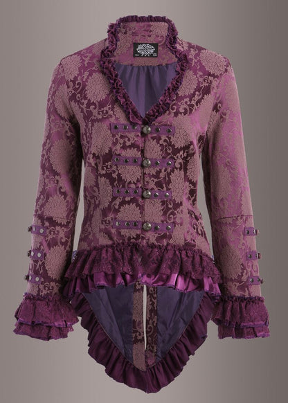 Purple Rain Victorian Jacket with Lace Embellishments