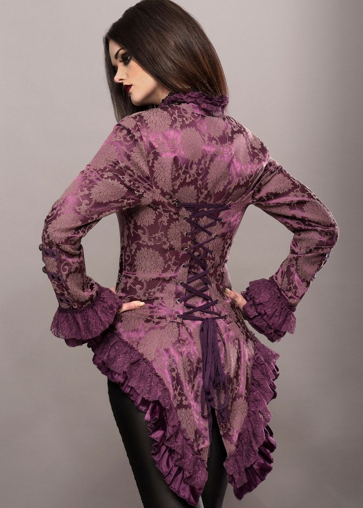 Purple Rain Victorian Jacket with Lace Embellishments