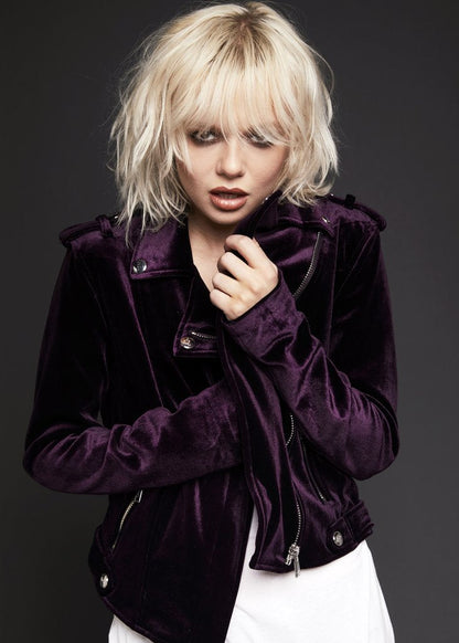 The Purple One Velvet Moto Jacket