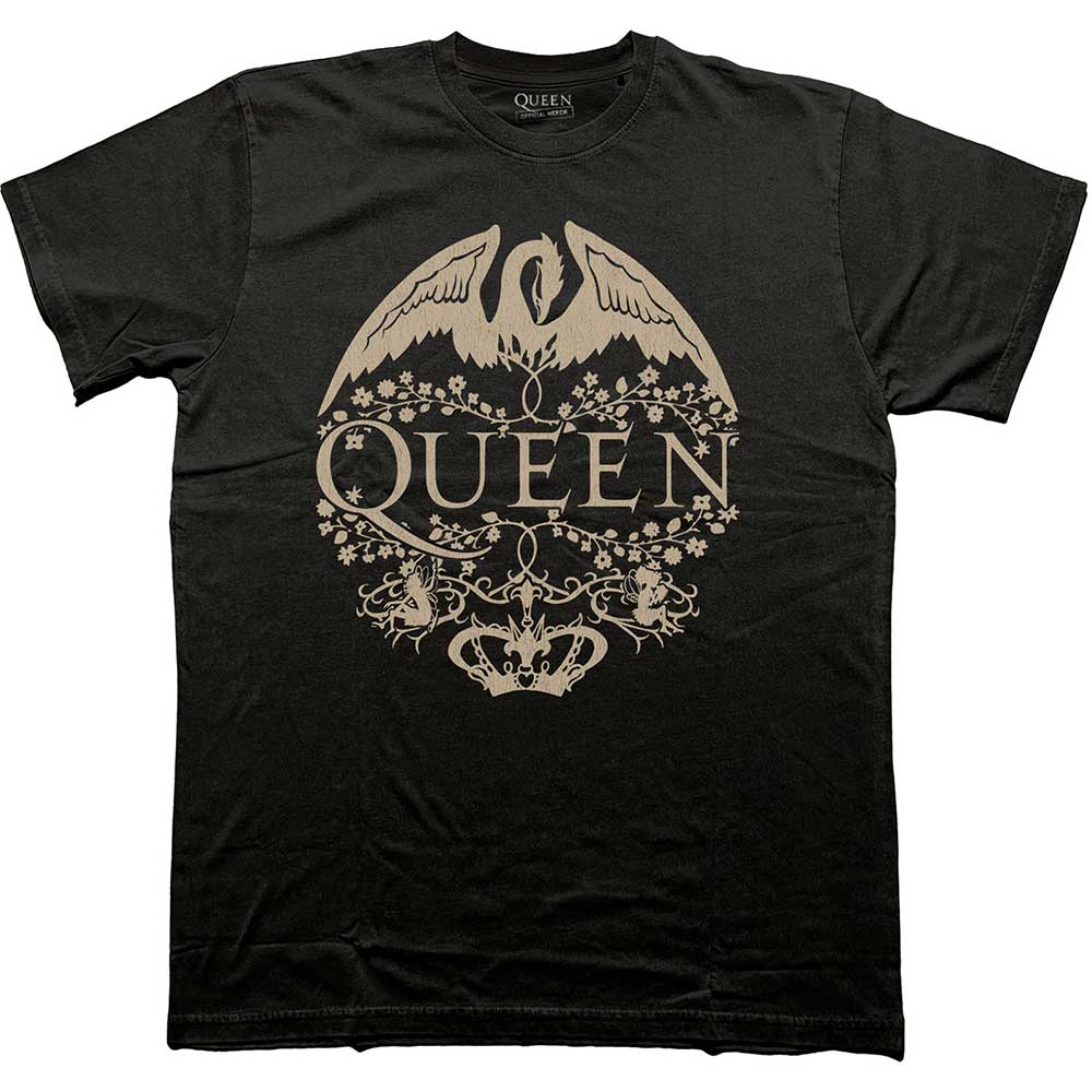 Queen Floral Crest Mono Mens T Shirt Officially Licensed
