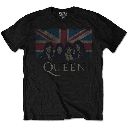 Queen Vintage Union Jack Mens T Shirt Officially Licensed