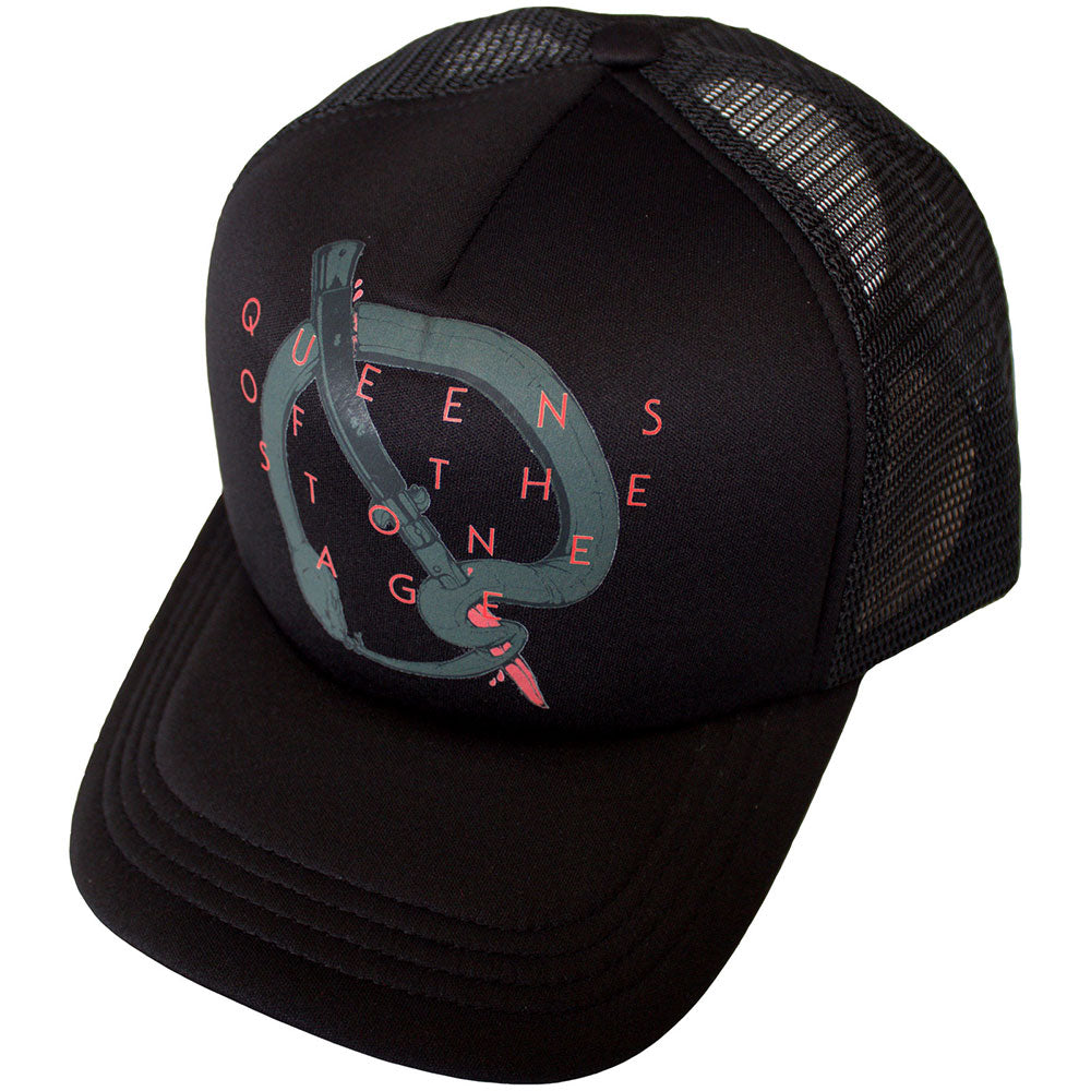Queens Of The Stone Age Q Emblem Trucker Officially Licensed Hat Black
