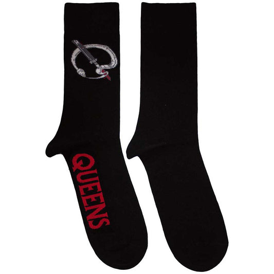 Queens Of The Stones Age Q Emblem Socks Black Officially Licensed