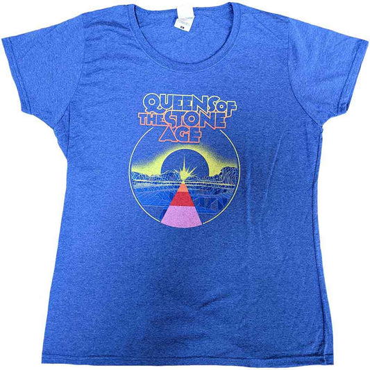 Queens Of The Stone Age Warp Planet Officially Licensed Womens T Shirt Blue