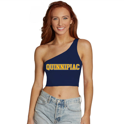 Quinnipiac Navy Womens One Shoulder Tank Top Officially Licensed