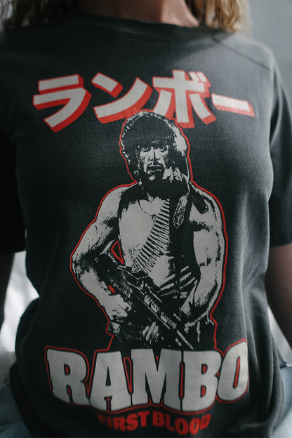 Rambo First Blood Japan Womens Tee Shirt Vintage Black