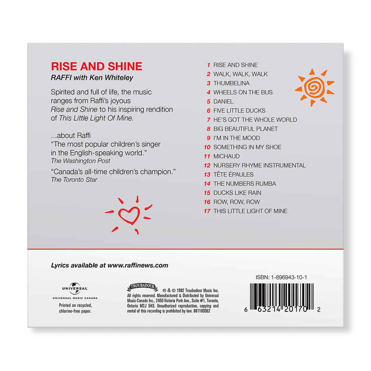 Rise and Shine (Album) Music CD