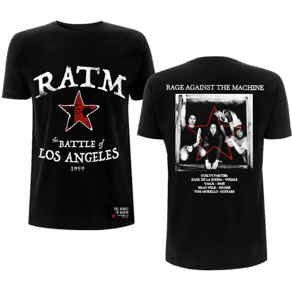 Rage Against The Machine Battle Star Mens T Shirt Black Officially Licensed