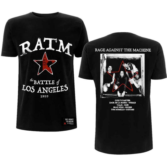 Rage Against The Machine Battle Star Mens T Shirt Black Officially Licensed
