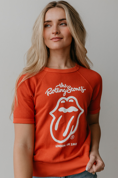 The Rolling Stones London Womens Raglan Tee Shirt Red