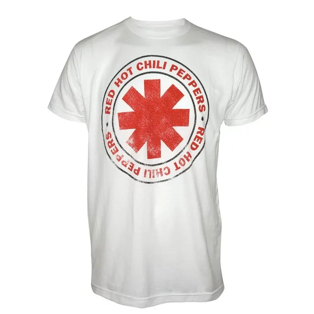 RHCP Red Hot Chili Peppers Asterisk Distressed Black Logo Mens T Shirt Officially Licensed