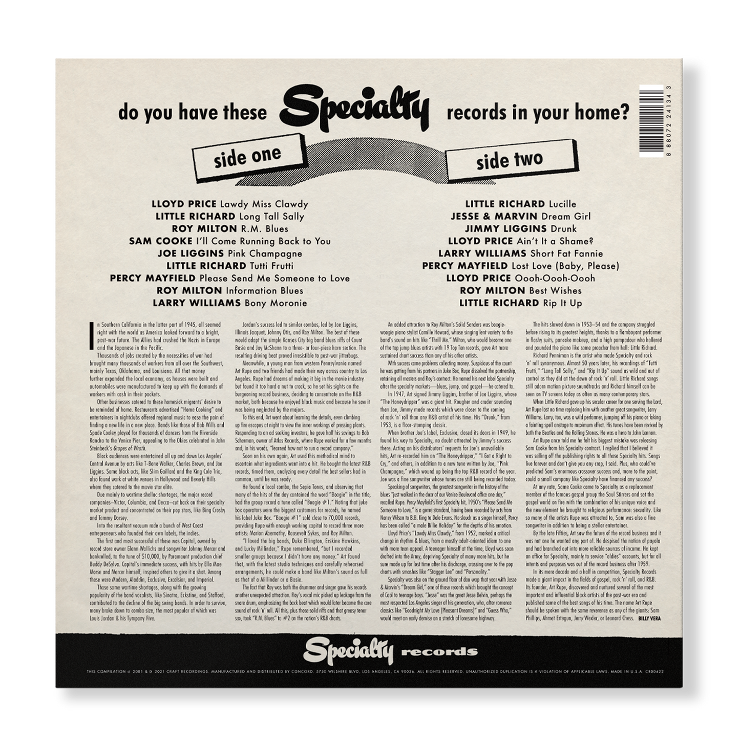 Rip It Up: The Best Of Specialty Records (LP) Vinyl Record