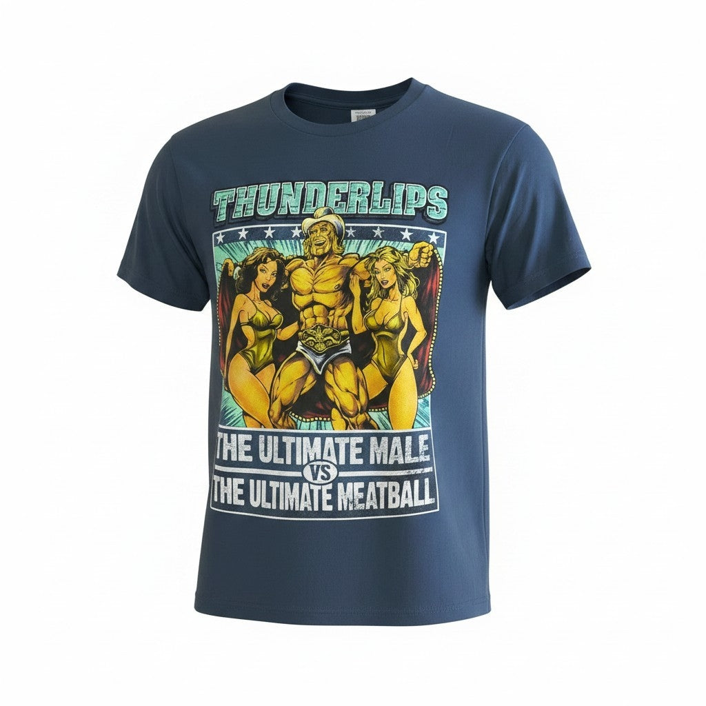 Thunderlips Ultimate Male vs Meatball Adult T-Shirt