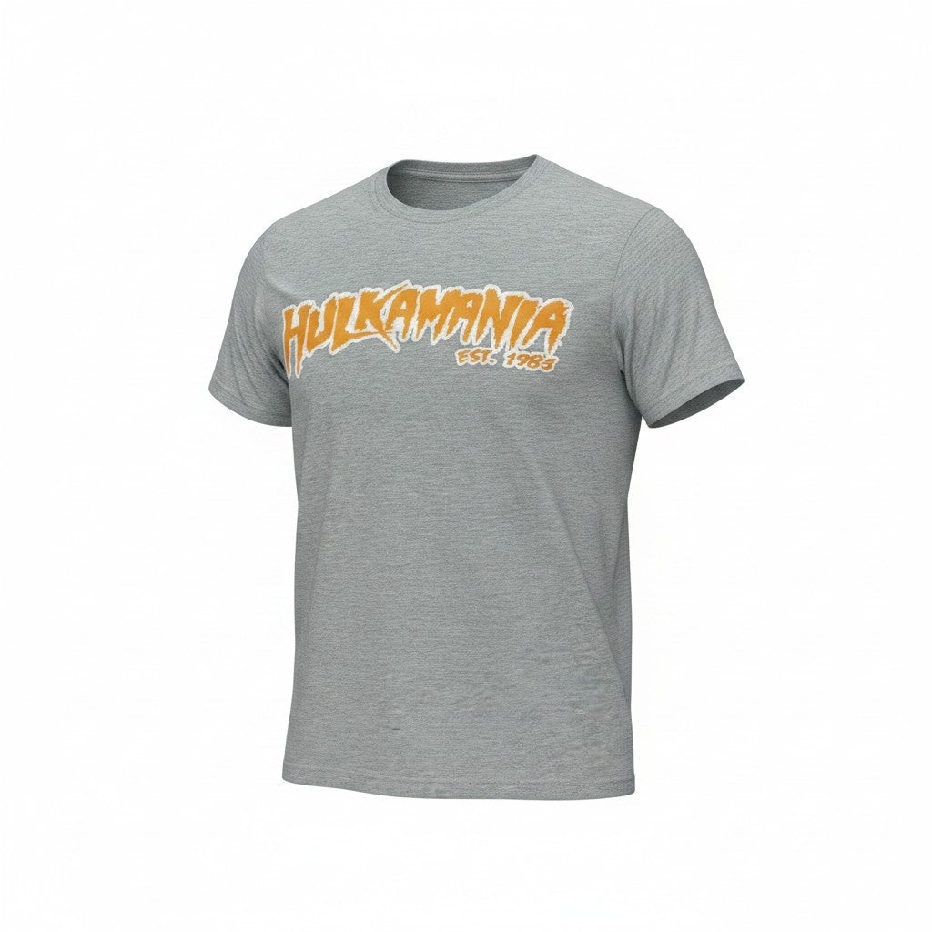 Gray Orange/White Hulkamania Adult T-Shirt