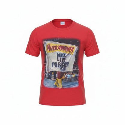 Red Hulkamania Will Live Forever Adult T-Shirt