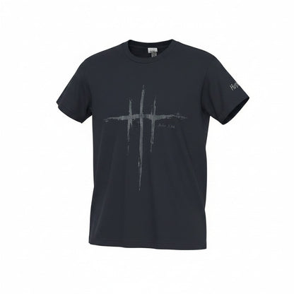 Black John 3:16 Reflective Adult T-Shirt