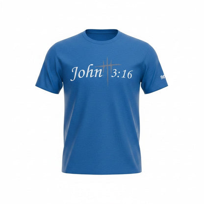 Blue John 3:16 Adult T-Shirt