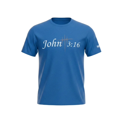 Blue John 3:16 Adult T-Shirt